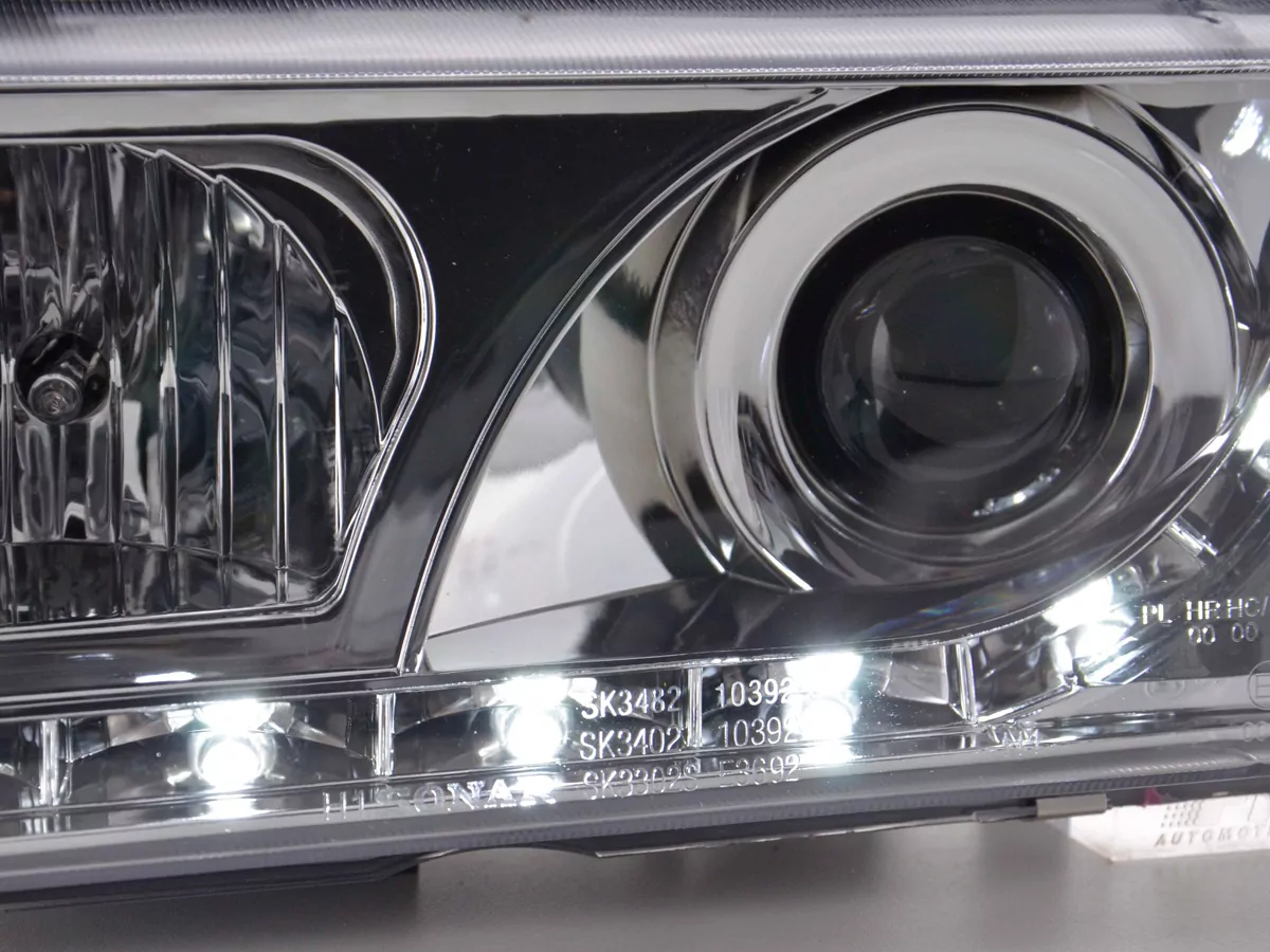 Scheinwerfer Set Daylight LED Tagfahrlicht BMW 3er E36 Coupe, Cabrio Bj. 92-99 chrom