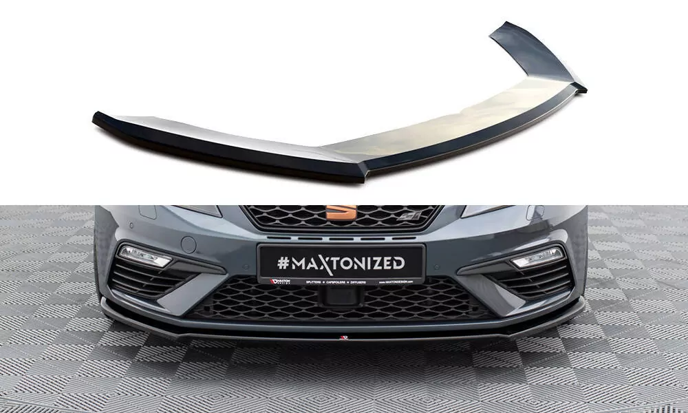 Front Ansatz Passend Für Passend Für V.4 Seat Leon Cupra / FR Mk3 FL Schwarz Hochglanz Schwarz Hochglanz