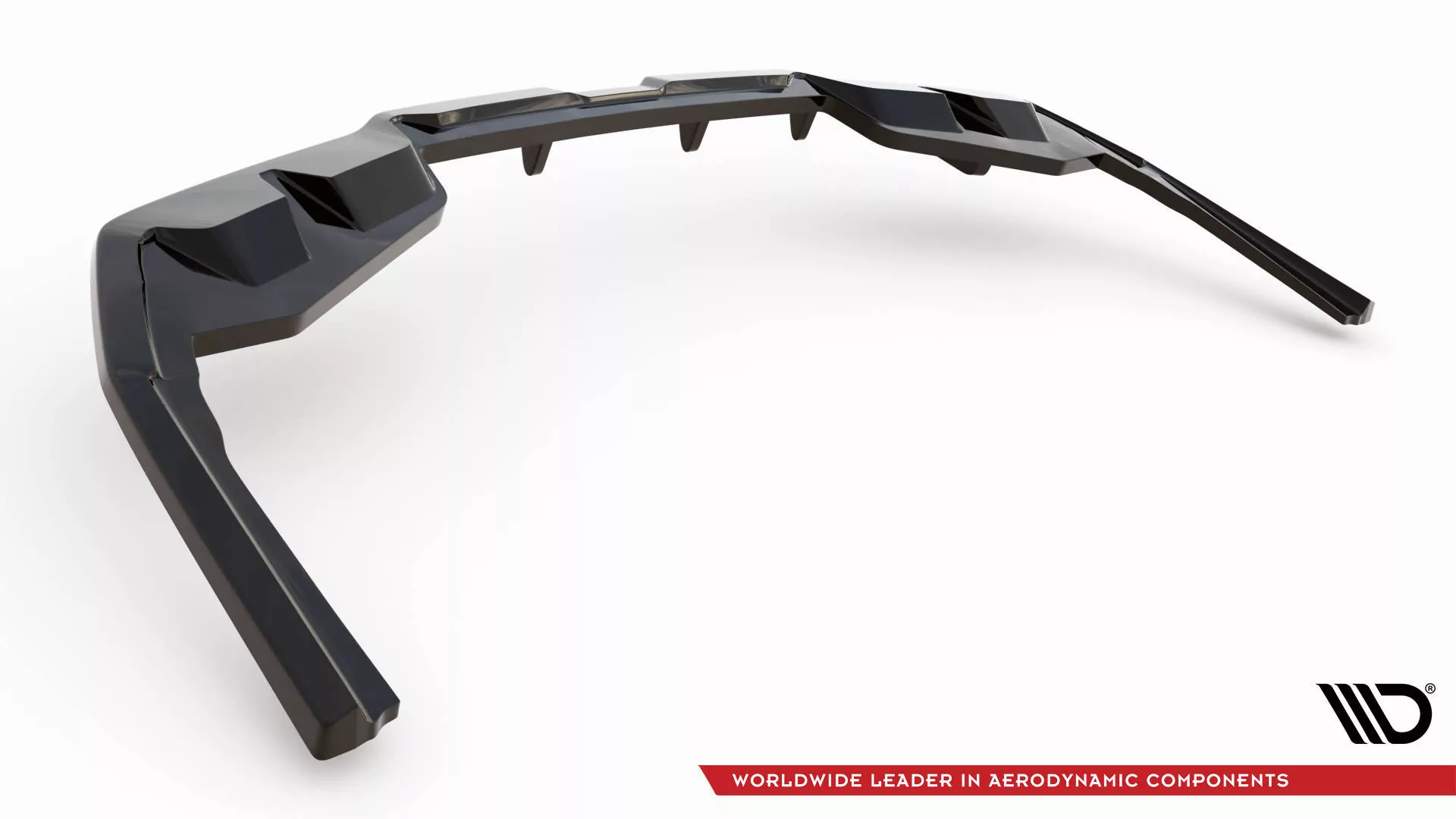 Hinten Splitter (mit Einem Vertikalem Balken) V.1 BMW I4 M-Paket G26 Schwarz Hochglanz