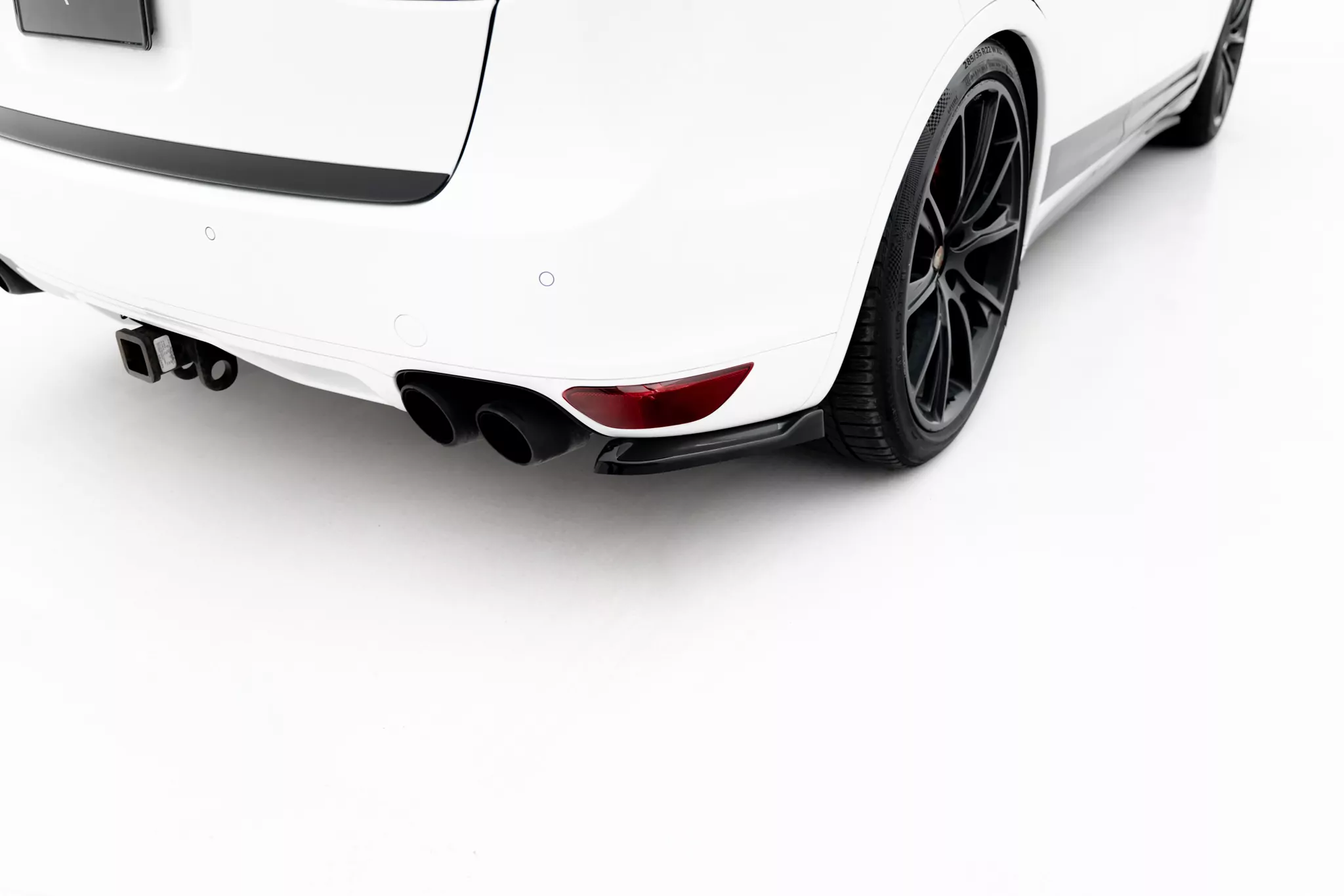 Heck Ansatz Flaps Diffusor Für Porsche Cayenne Mk2 Schwarz Hochglanz