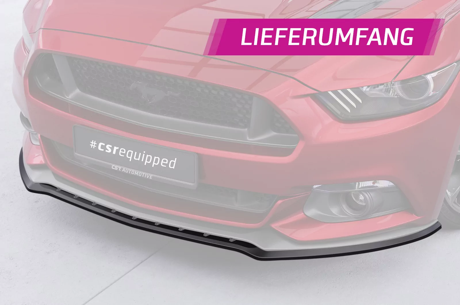 Cup-Spoilerlippe mit ABE für Ford Mustang VI CSL448 Strukturiert (schwarz matt)