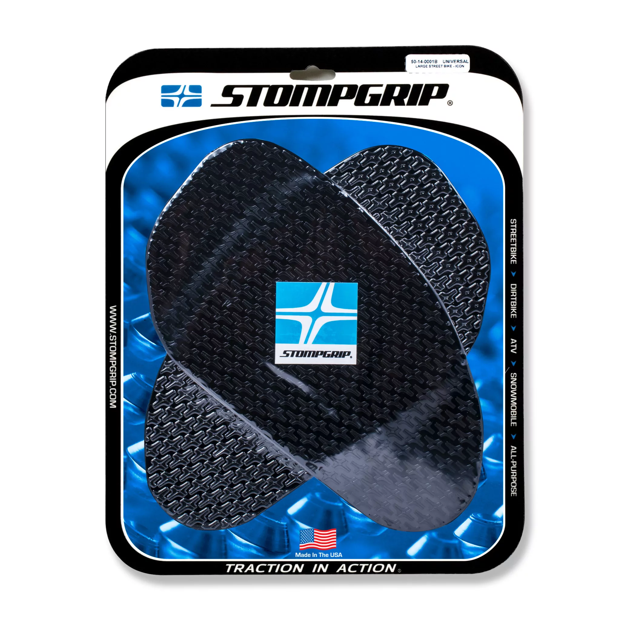 Stompgrip Traction Pad Icon Universal groß (2 Stück) ca. 298 mm x 171 mm Schwarz