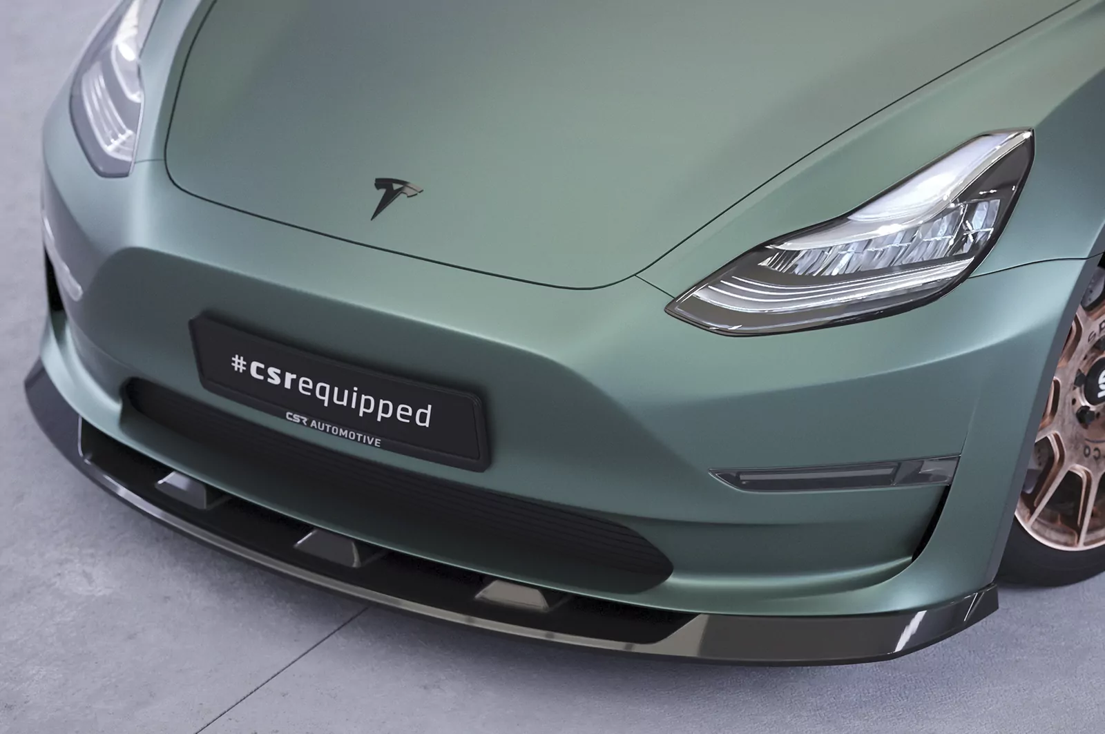 Cup-Spoilerlippe mit ABE für Tesla Model 3 CSL484 Strukturiert (schwarz matt)