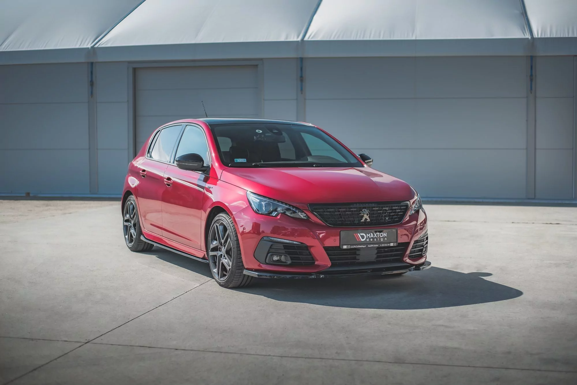 Front Ansatz V.2 Für Peugeot 308 GT Mk2 Facelift Schwarz Hochglanz