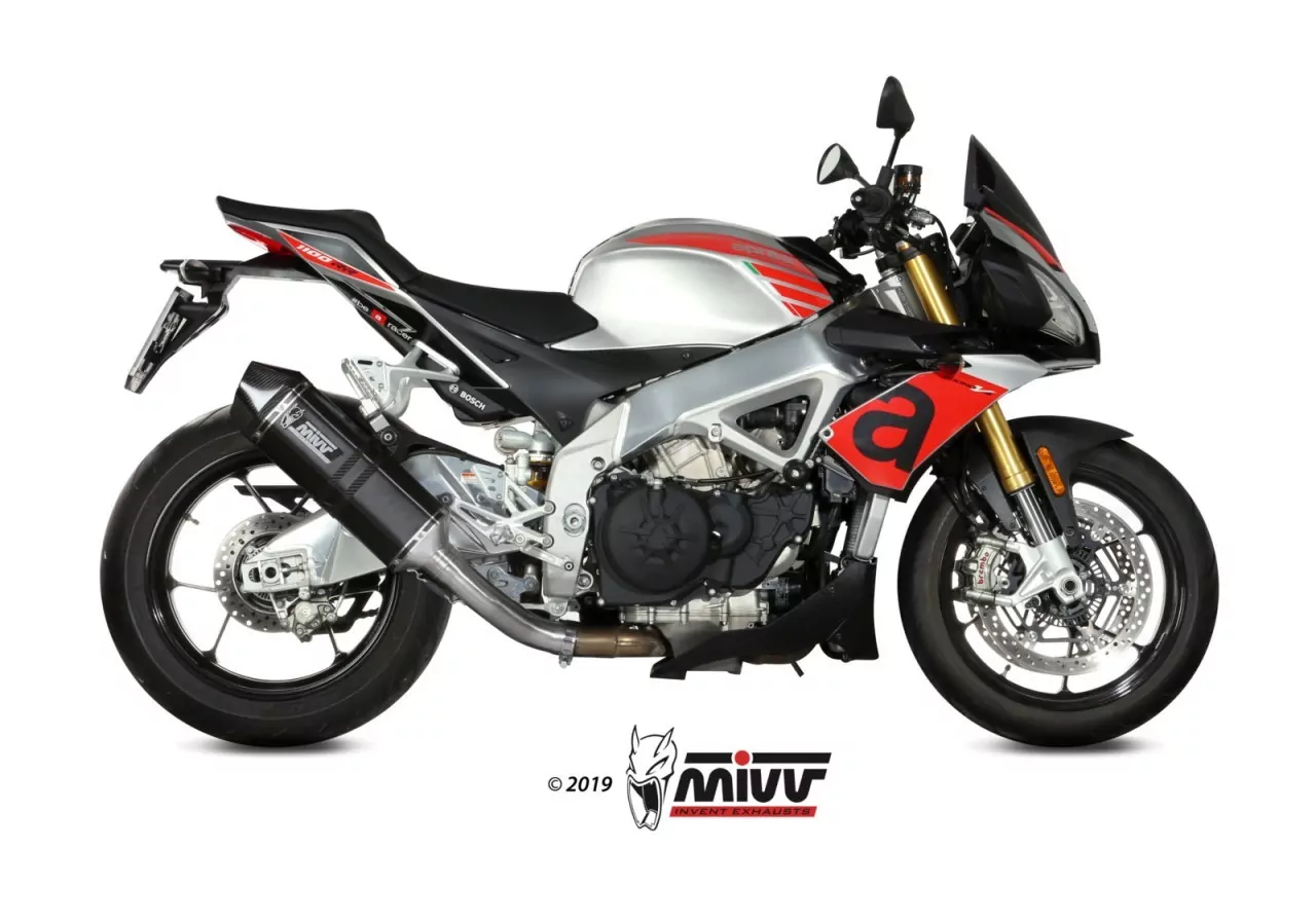 MIVV SPEED EDGE Edelstahl Schwarz APRILIA TUONO V4 1100 2018 >