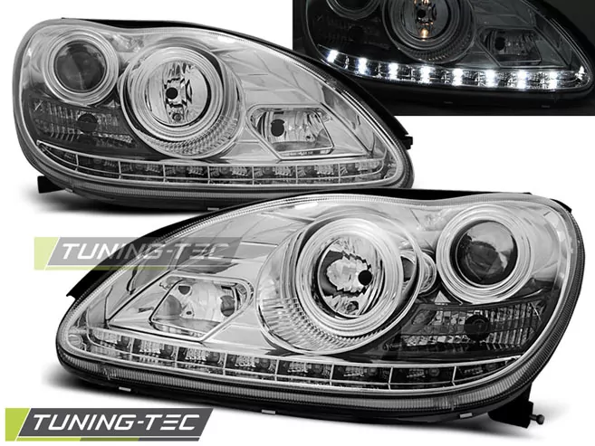 Headlights Daylight Chrome Fits Mercedes W220 S-Klasse 09.98-05.05