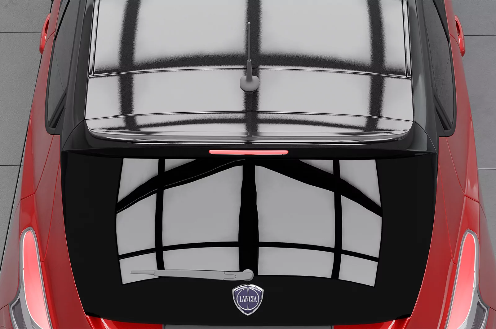 Heckflügel mit ABE für Lancia Ypsilon (864) HF067 Schwarz Strukturiert