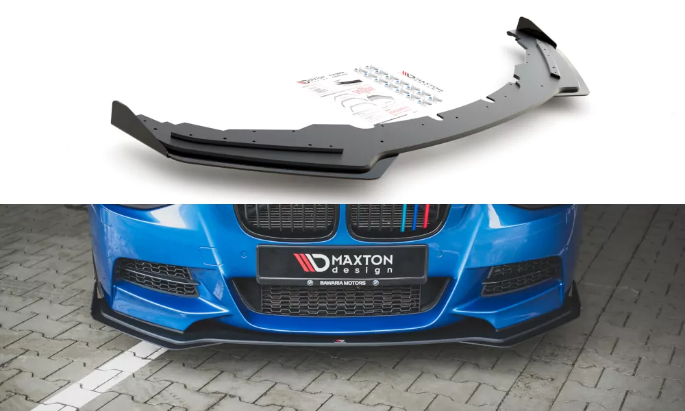 Robuste Racing Front Ansatz Für Passend +Flaps Für BMW M135i F20 Schwarz Hochglanz
