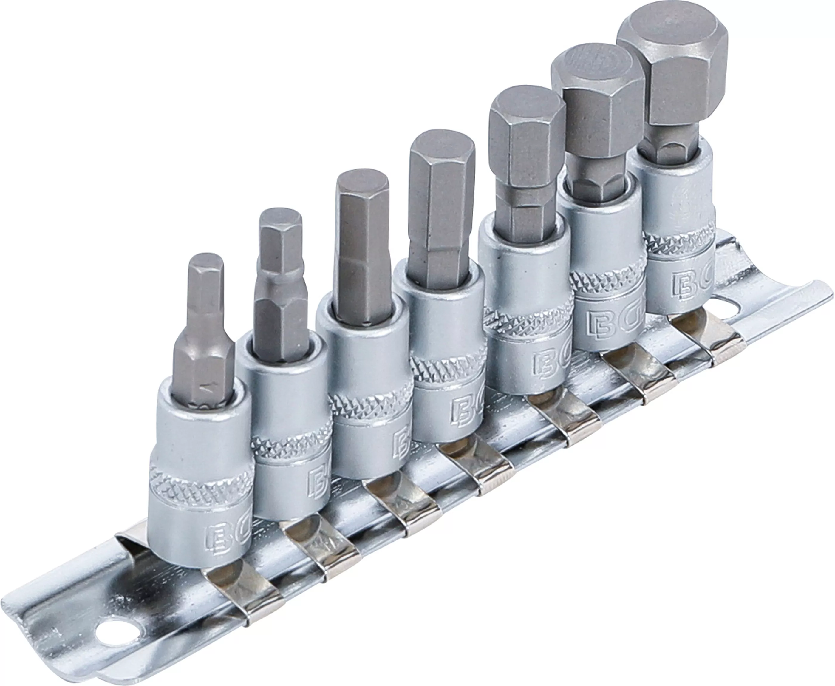 Bit-Einsatz-Satz | Antrieb Innenvierkant 6,3 mm (1/4") | Innensechskant 4 - 12 mm | 7-tlg.