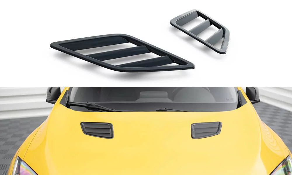 Motorhauben Hutze Lüftungsgitter FORD FIESTA MK7 ST FACELIFT schwarz Hochglanz 