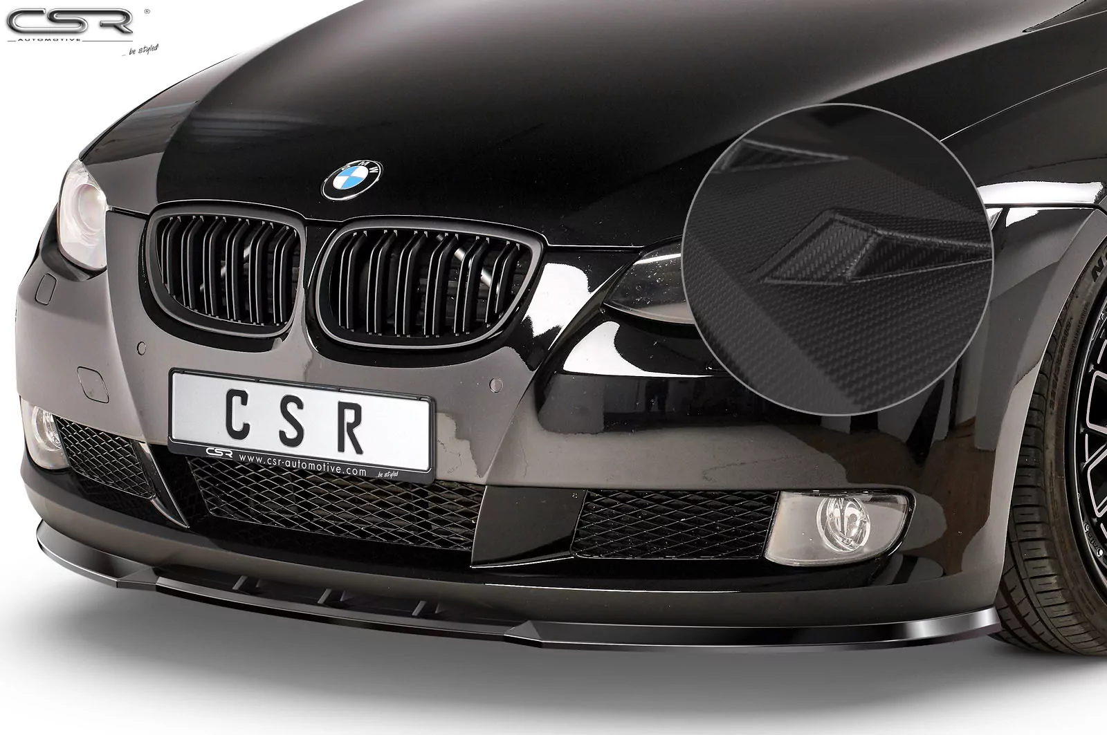 Cup-Spoilerlippe mit ABE für BMW 3er E92 / E93 CSL013-M Carbon Look (matt)