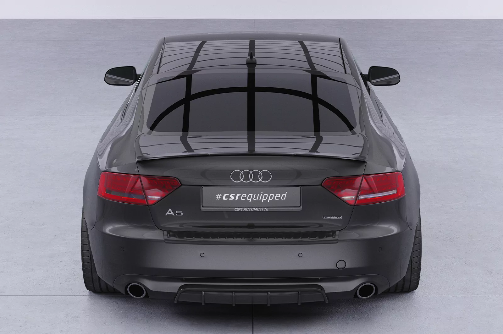 Heckflügel mit ABE für Audi A5 8T Coupé HF592 Strukturiert (schwarz matt)