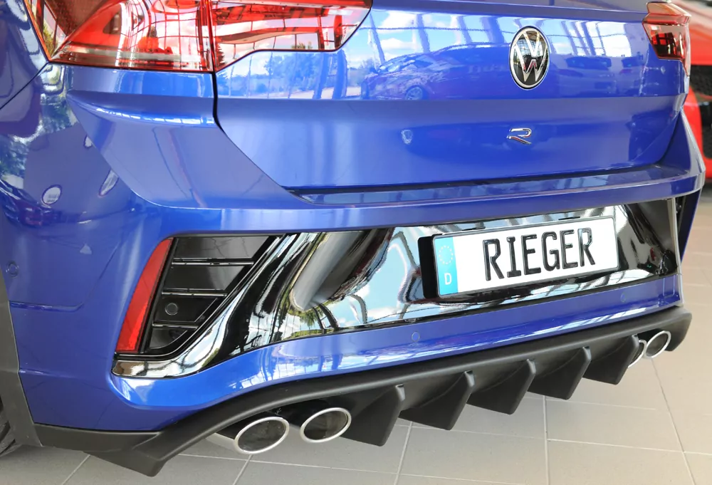 Rieger Heckeinsatz (für Fzg. ohne AHK) matt schwarz für VW T-Roc R (A1) 5-tür. 01.22- (ab Facelift)