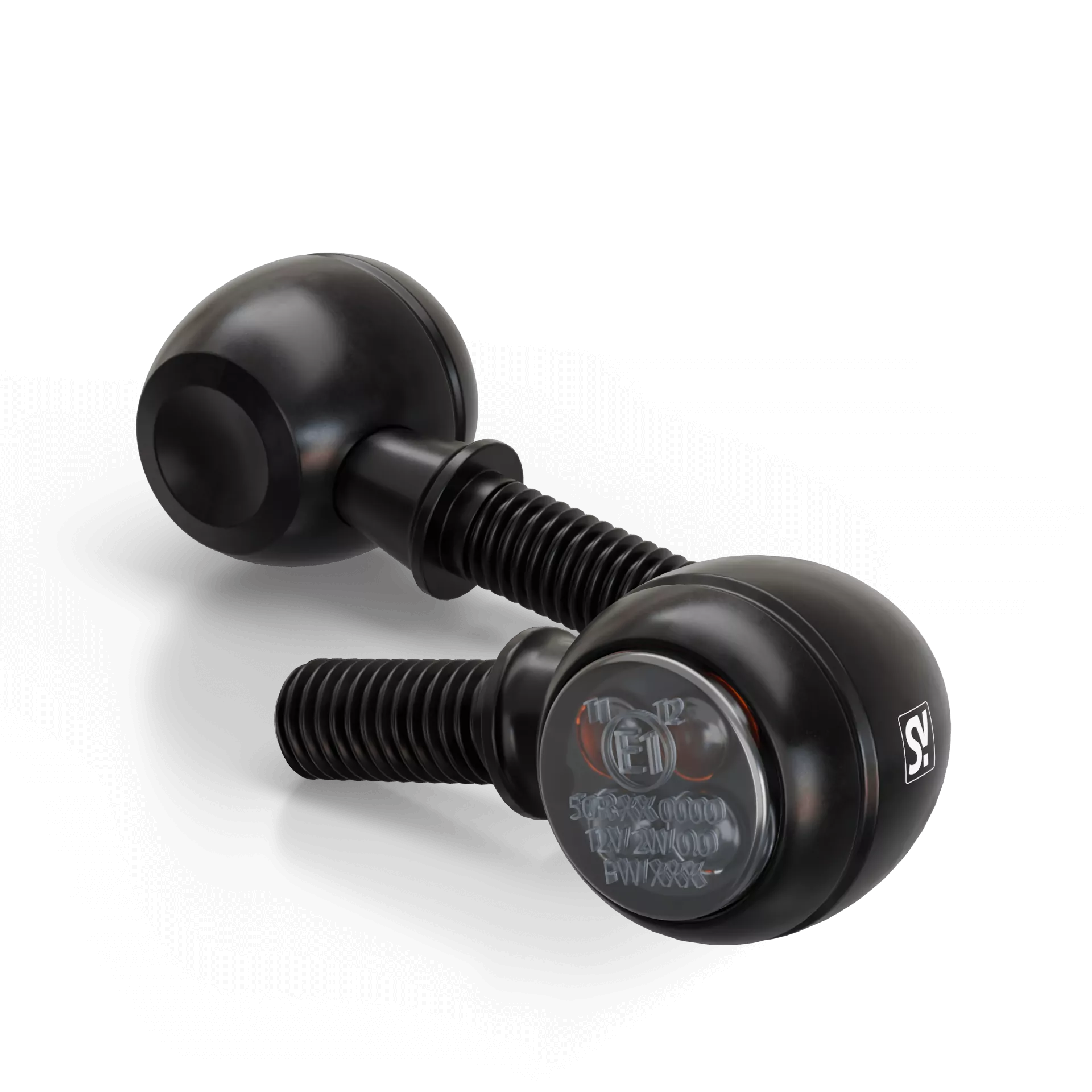 HIGHSIDER smart Circula-S LED Blinker Gehäuse Schwarz / Linse Rauchgrau (Paar), Vorn & Hinten