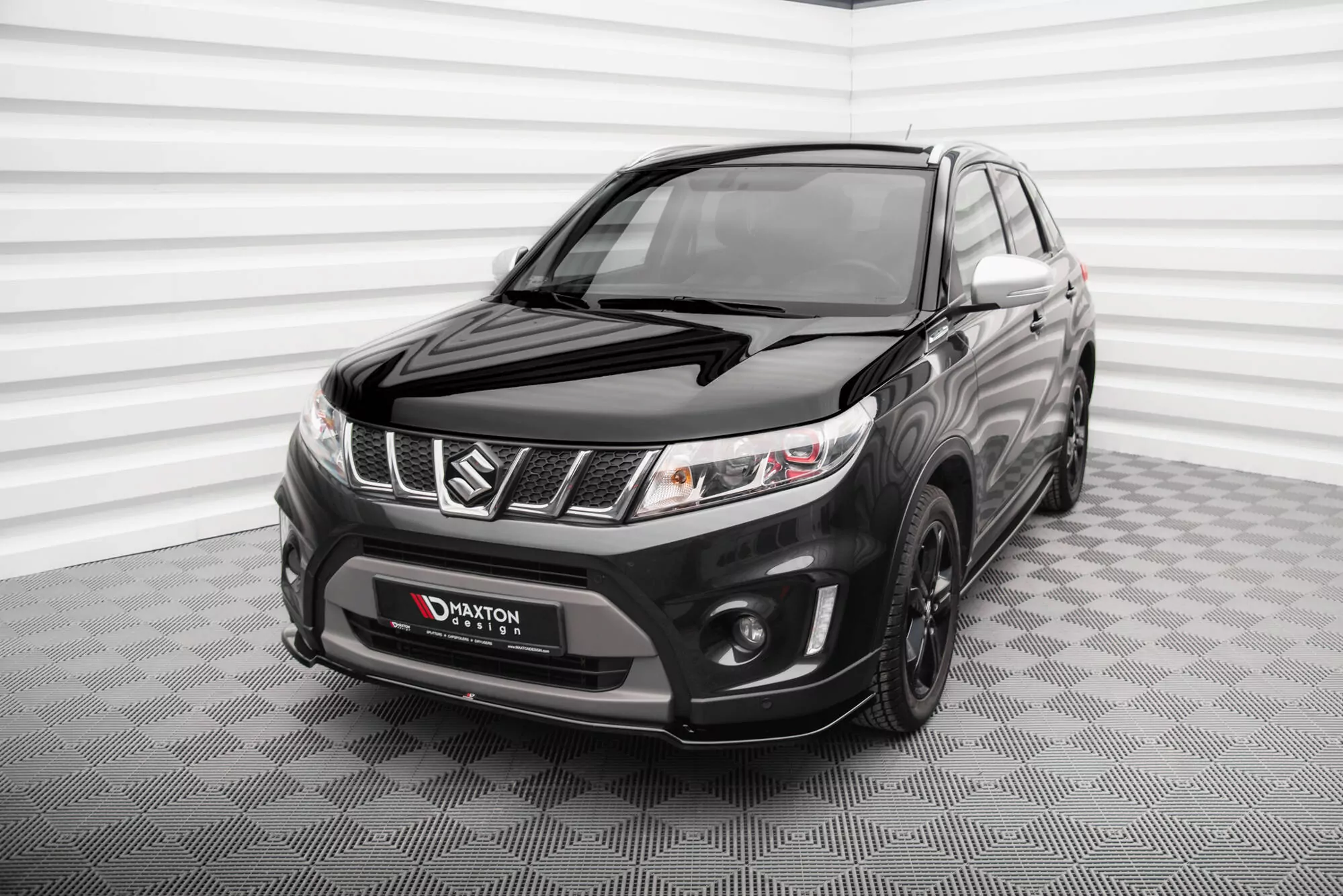 Front Ansatz V.1 Für Suzuki Vitara S Mk2 Schwarz Hochglanz