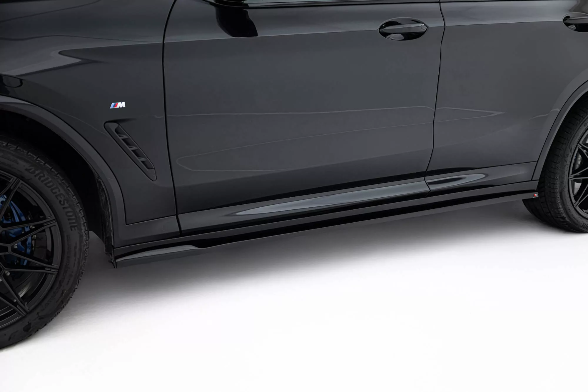 Seitenschweller Ansatz Für BMW X4 M-Paket G02 Facelift Schwarz Hochglanz