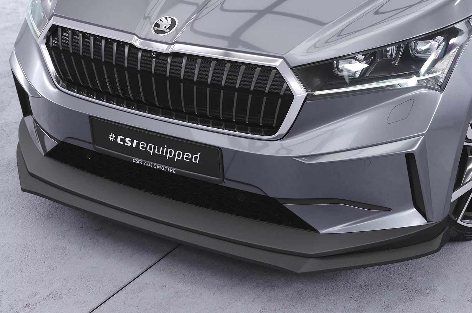 Cup-Spoilerlippe mit ABE für Skoda Enyaq iV CSL647 Schwarz Strukturiert