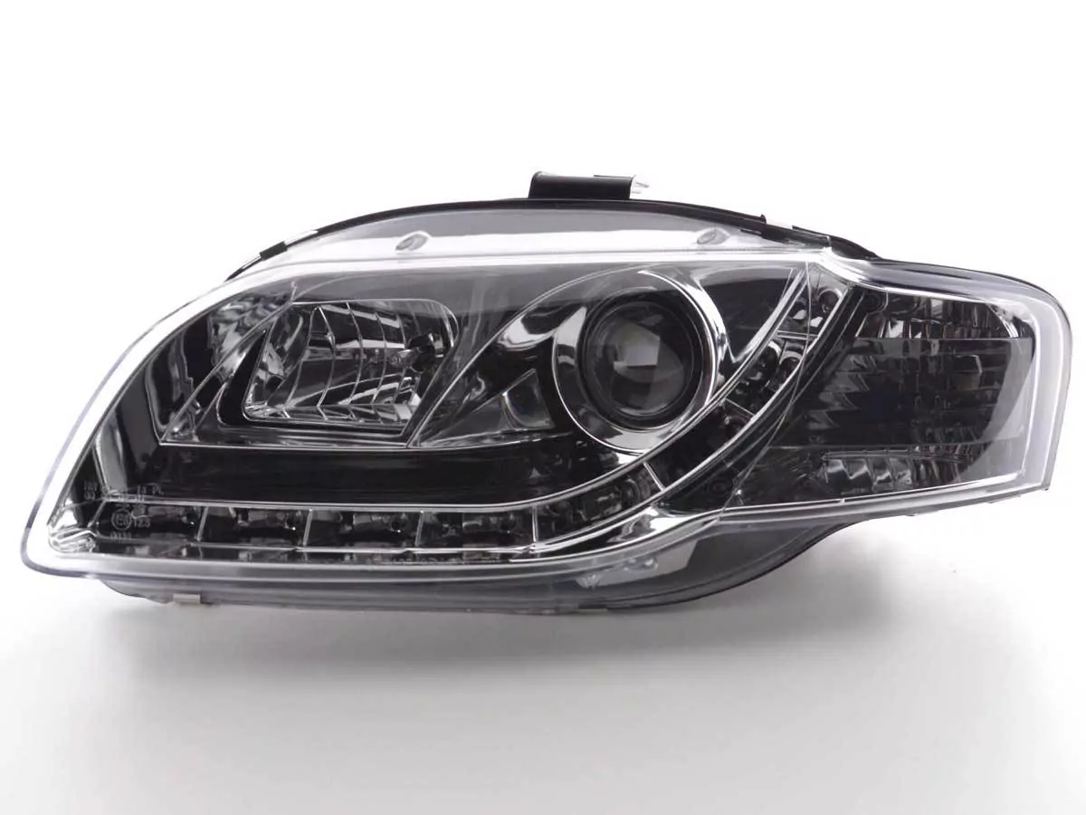 Scheinwerfer Set Daylight LED TFL-Optik Audi A4 Typ 8E Bj. 05-07 chrom
