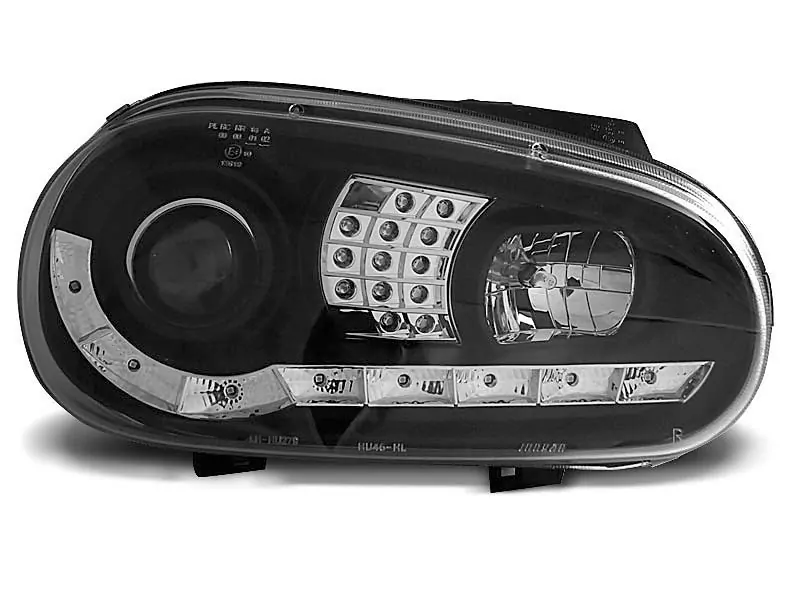 HEADLIGHTS DAYLIGHT BLACK fits VW GOLF 4 09.97-09.03