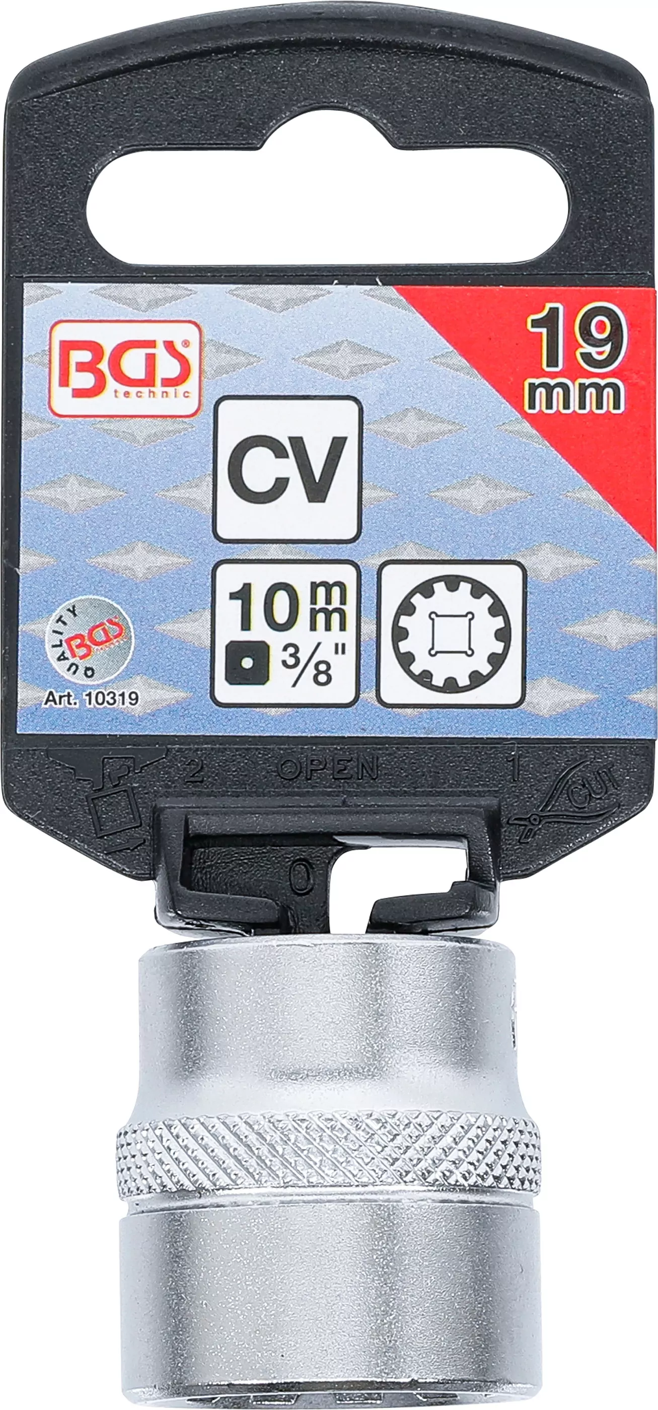 Steckschlüssel-Einsatz Gear Lock | Antrieb Innenvierkant 10 mm (3/8") | SW 19 mm