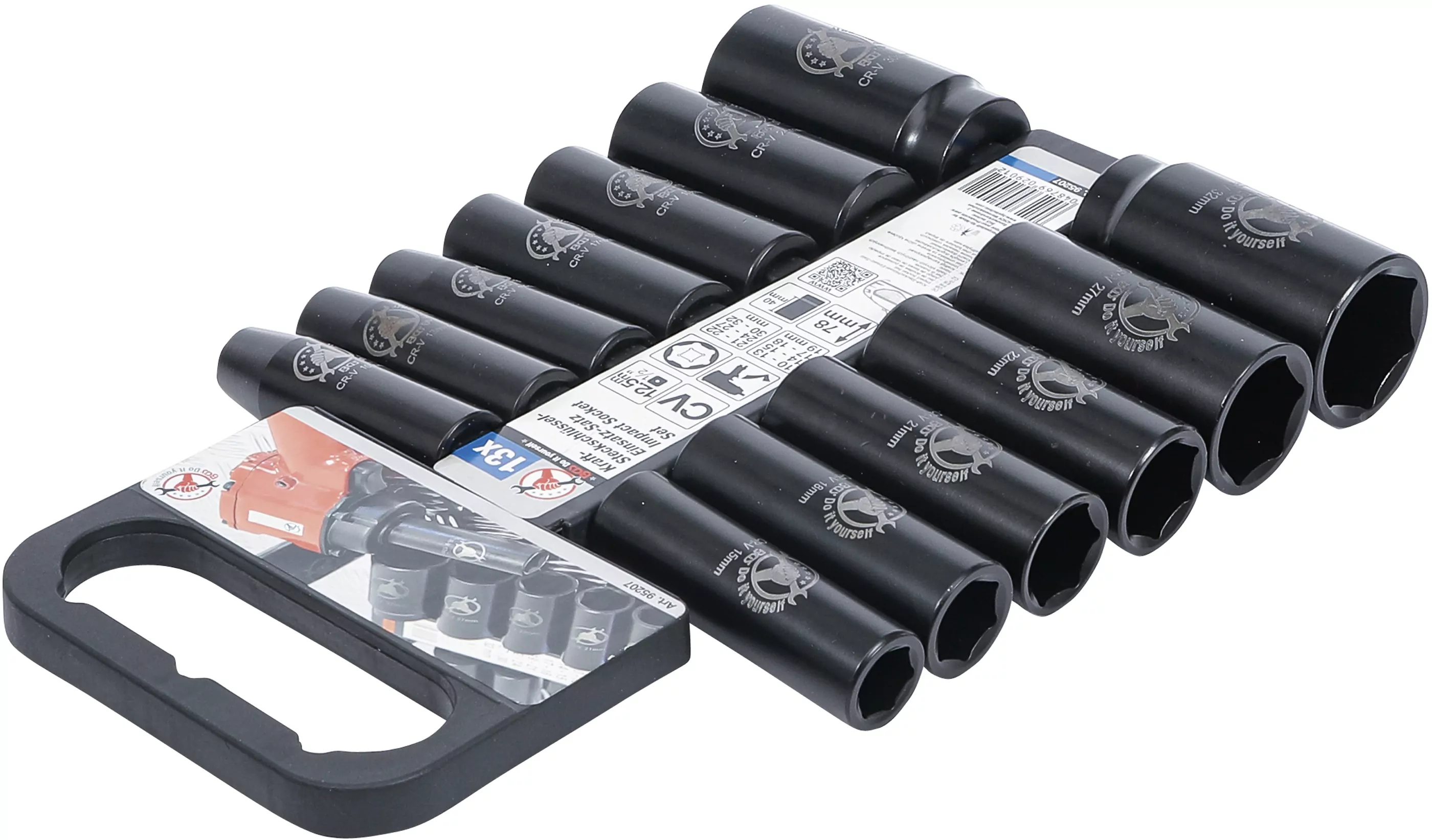 Kraft-Steckschlüssel-Einsatz-Satz | Antrieb 12,5 mm (1/2") | SW 10 - 32 mm | 13-tlg.