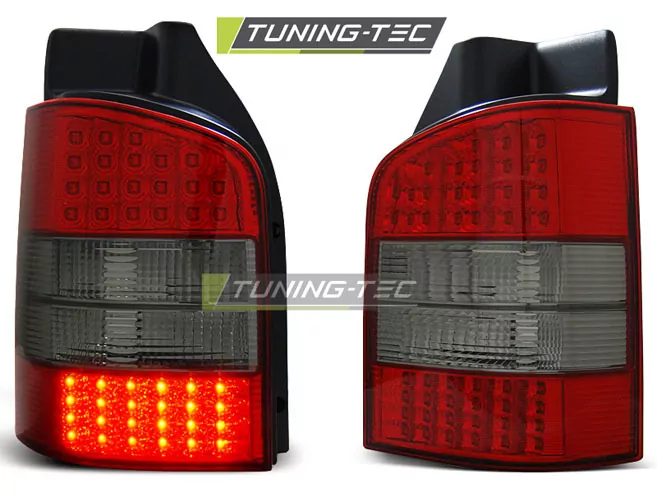 Led Tail Lights Red Smoke Fits Vw T5 04.03-09