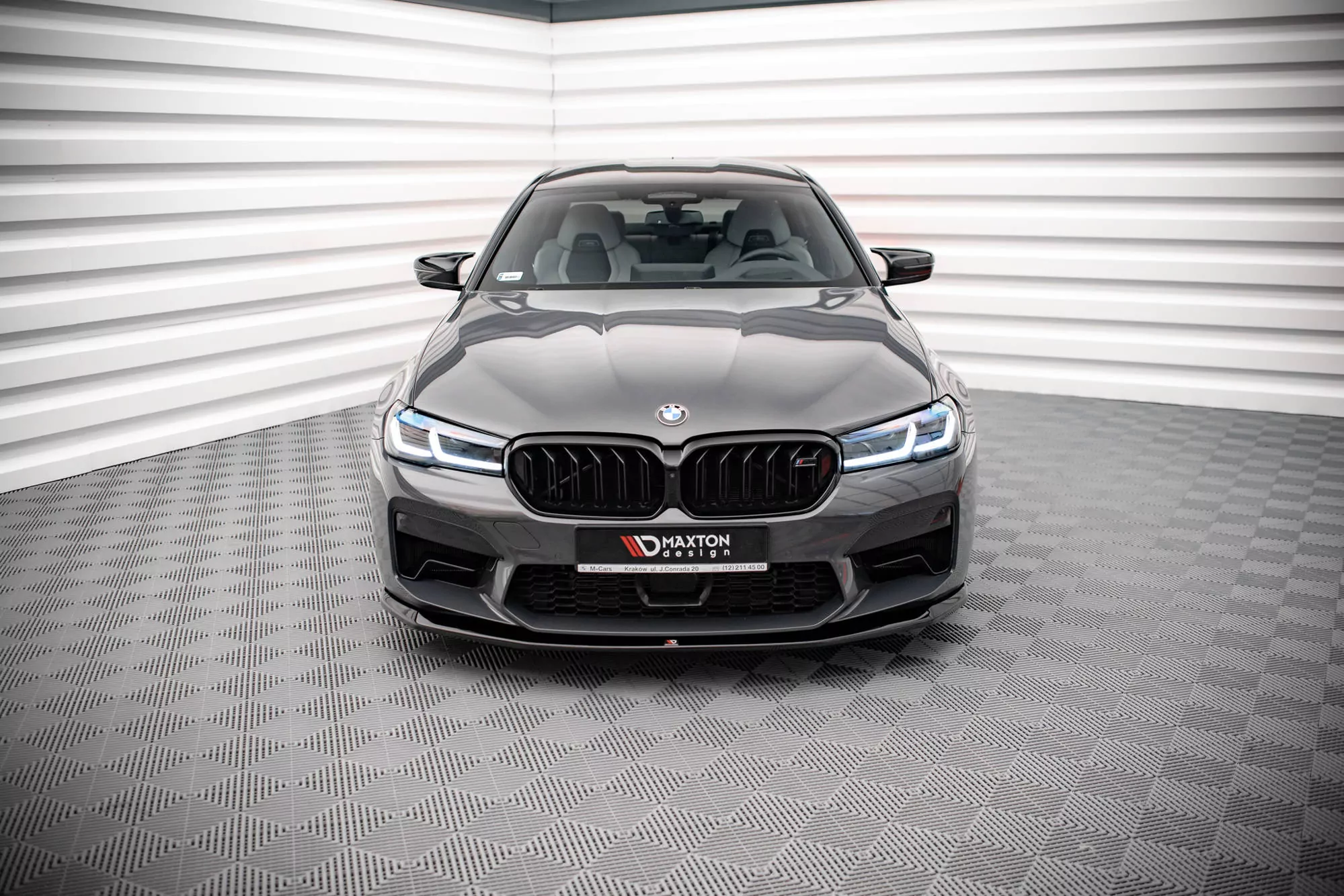 Front Ansatz V.3 Für BMW M5 F90 Facelift Schwarz Hochglanz