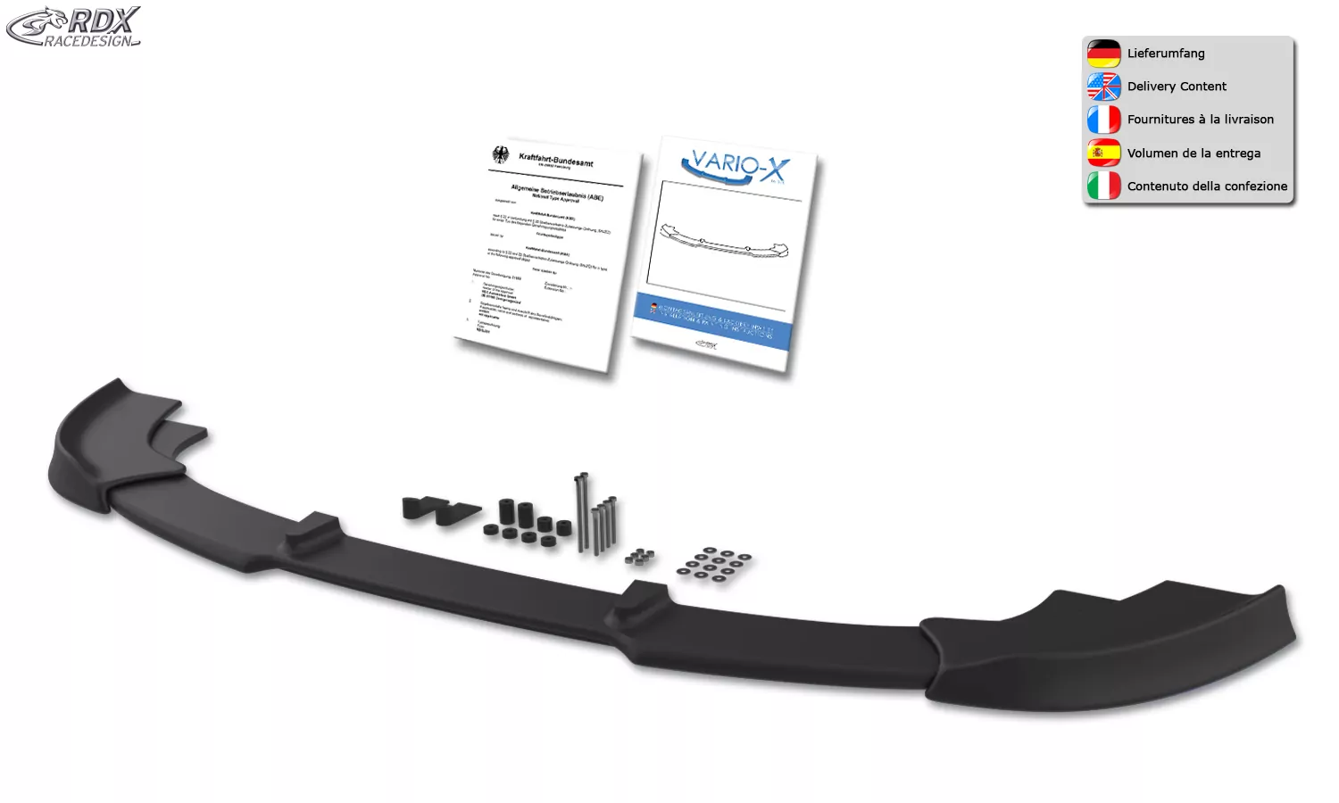 RDX Frontspoiler VARIO-X für BMW 7er E65 / E66 2005+ Frontlippe Front Ansatz Vorne Spoilerlippe