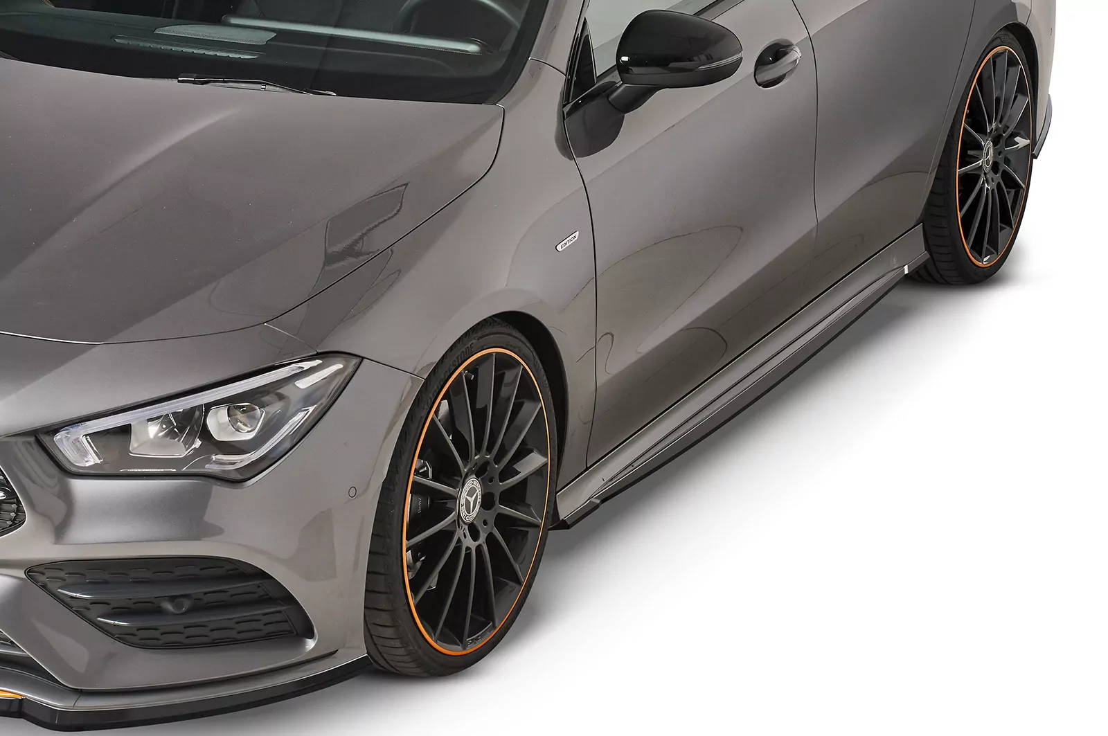 Seitenschweller für Mercedes Benz CLA C118 / X118 AMG-Line SS470 Strukturiert (schwarz matt)