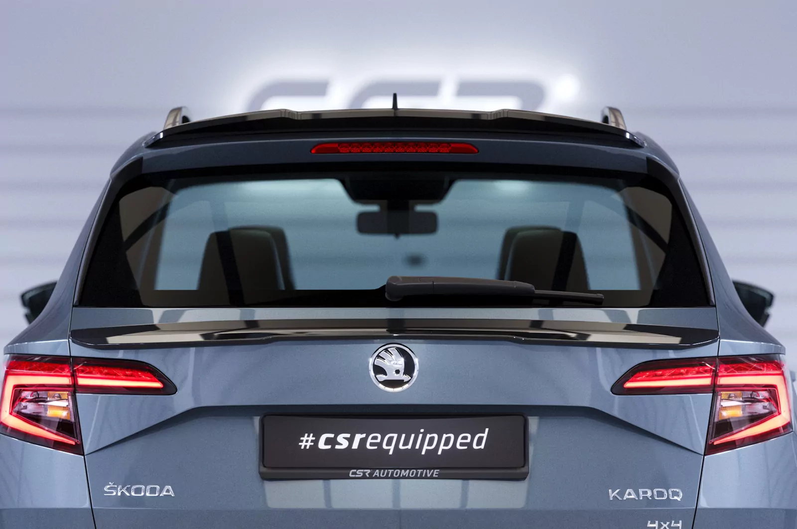 Heckflügel mit ABE für Skoda Karoq HF805 Strukturiert (schwarz matt)