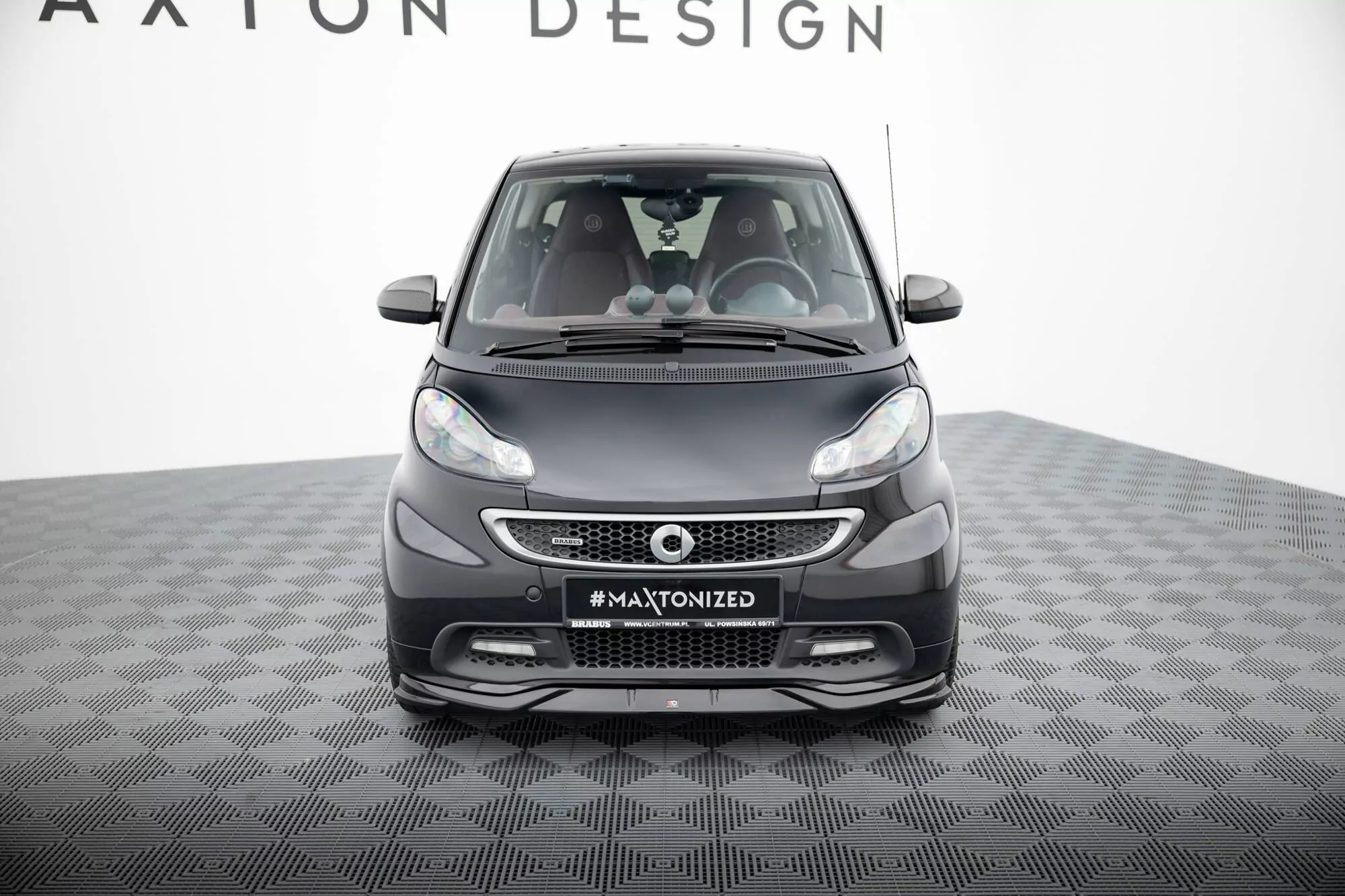 Front Ansatz Für  Brabus Smart Fortwo C451 Facelift Schwarz Hochglanz