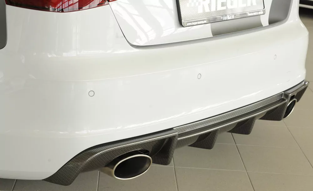Rieger Heckeinsatz für Audi A3 (8V) - 5-tür. (Sportback 8VA) 07.12-08.16 (bis Facelift) carbon optik