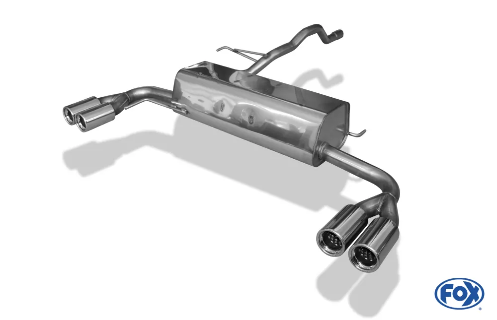 VW Bus T4 Syncro  Endschalldämpfer quer Ausgang rechts/links inkl. Verbindungsrohr mit Halter - 2x76 Typ 13 rechts/links