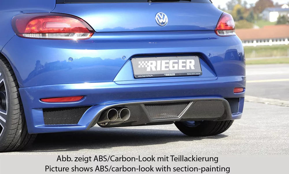 Rieger Heckschürzenansatz für VW Scirocco 3 (13) - 2-tür. 08.08-04.14 (bis Facelift) carbon optik