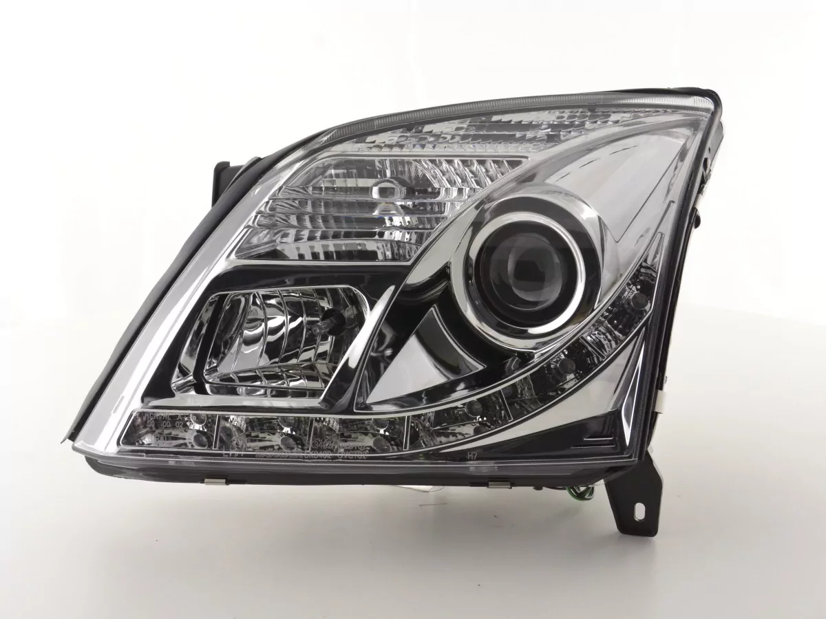 Scheinwerfer Set Daylight LED TFL-Optik Opel Vectra C Bj. 02-05 chrom