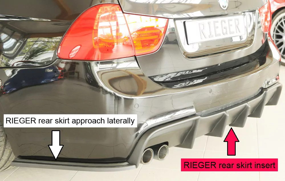 Rieger Heckeinsatz matt schwarz für BMW 3er E91 Touring 09.08- (ab Facelift) LCI
