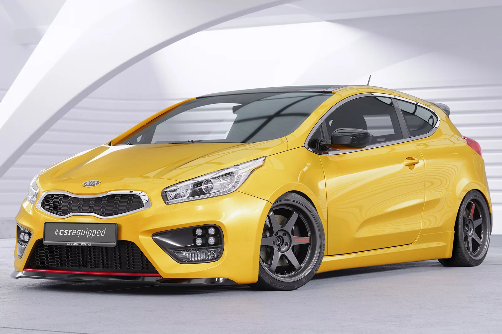 Cup-Spoilerlippe mit ABE für Kia Ceed (JD) GT/ Pro Ceed (JD) GT CSL743 Schwarz Strukturiert