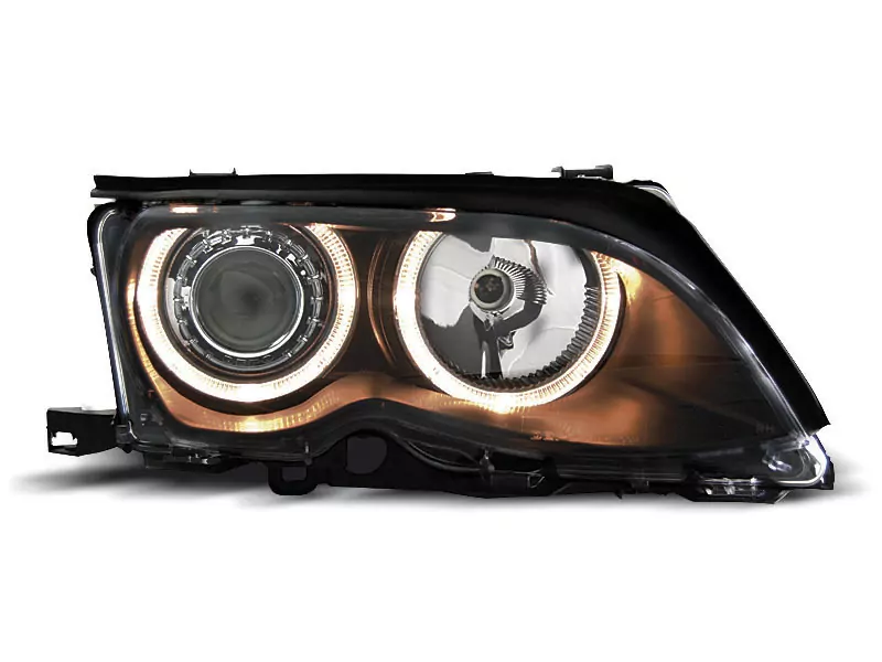 HEADLIGHTS ANGEL EYES BLACK fits BMW E46 09.01-03.05 S/T