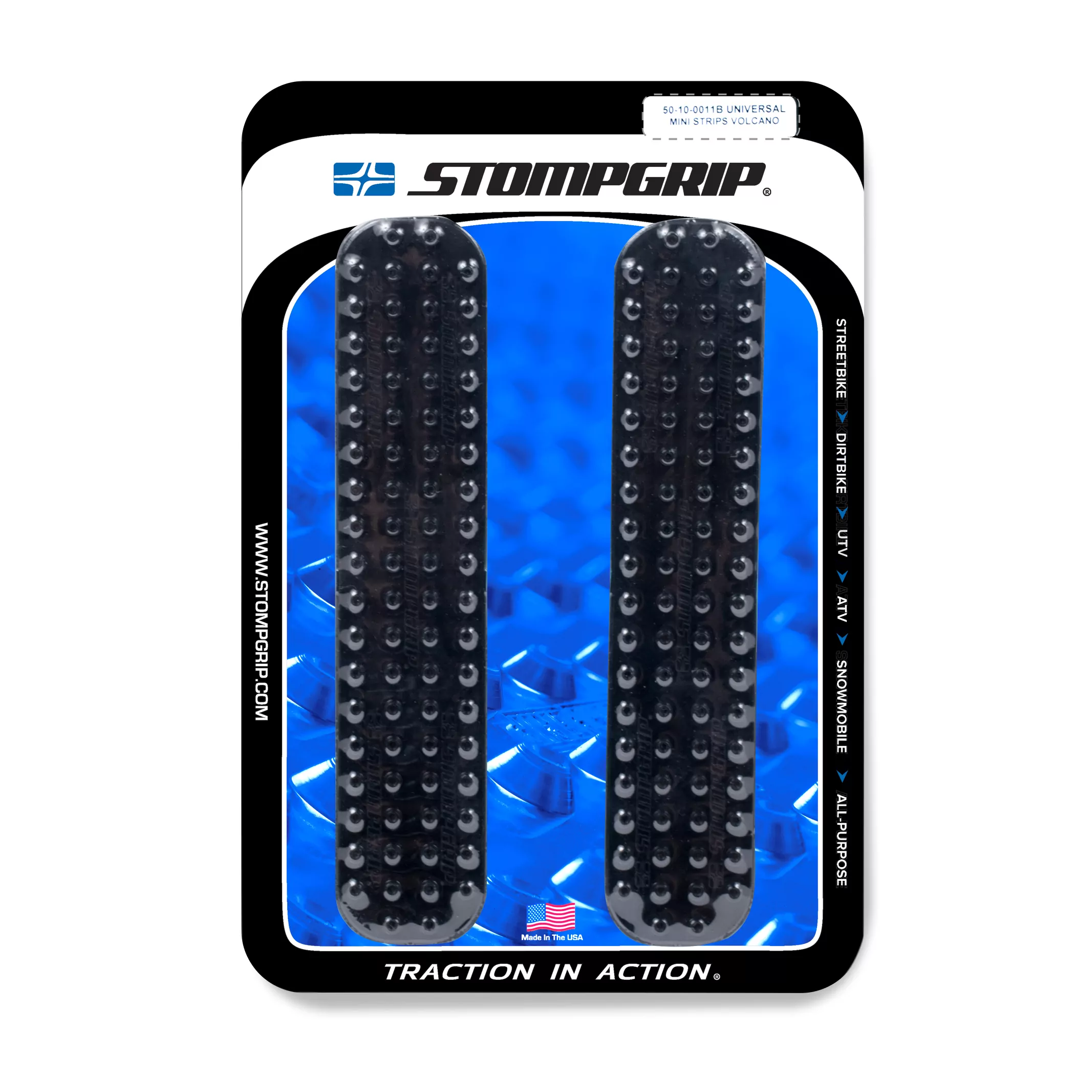 Stompgrip Traction Pad Volcano Universal Rahmen Leiste (2 Stück) ca. 210 mm x 45 mm rechteckig Schwarz