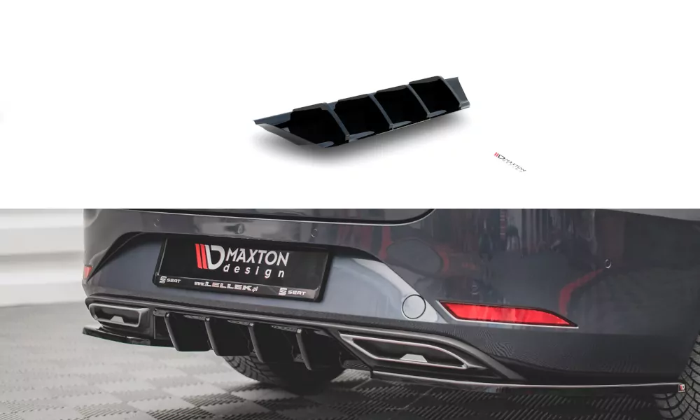 Diffusor Heck Ansatz V.1 Für Seat Leon FR ST Mk4 Schwarz Hochglanz