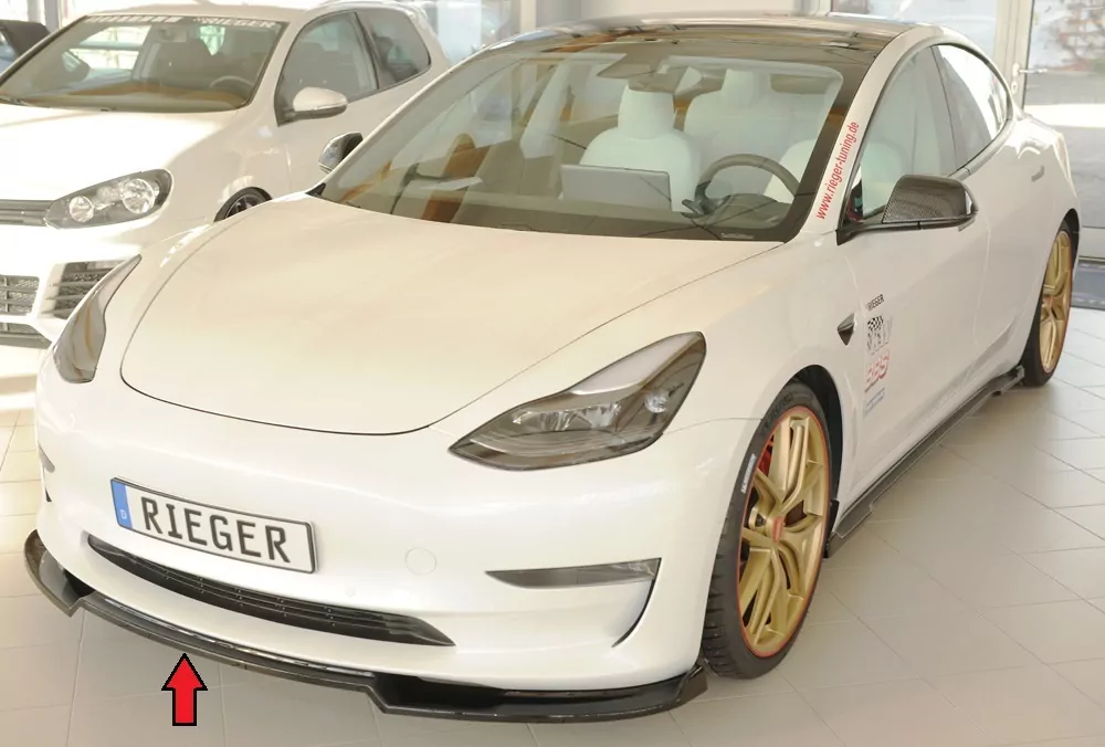 Rieger Spoilerschwert glanz schwarz für Tesla Model 3  (003)  06.18-09.23 (bis Facelift)
