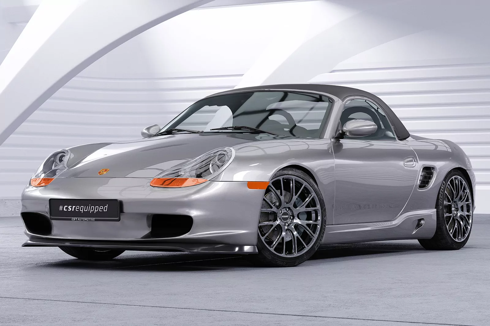 Cup-Spoilerlippe mit ABE für Porsche 986 Boxster CSL600 Schwarz Strukturiert