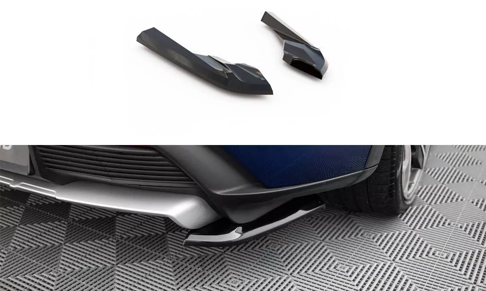 Heck Ansatz Flaps Diffusor Für Porsche Taycan Cross Turismo 4S Schwarz Hochglanz