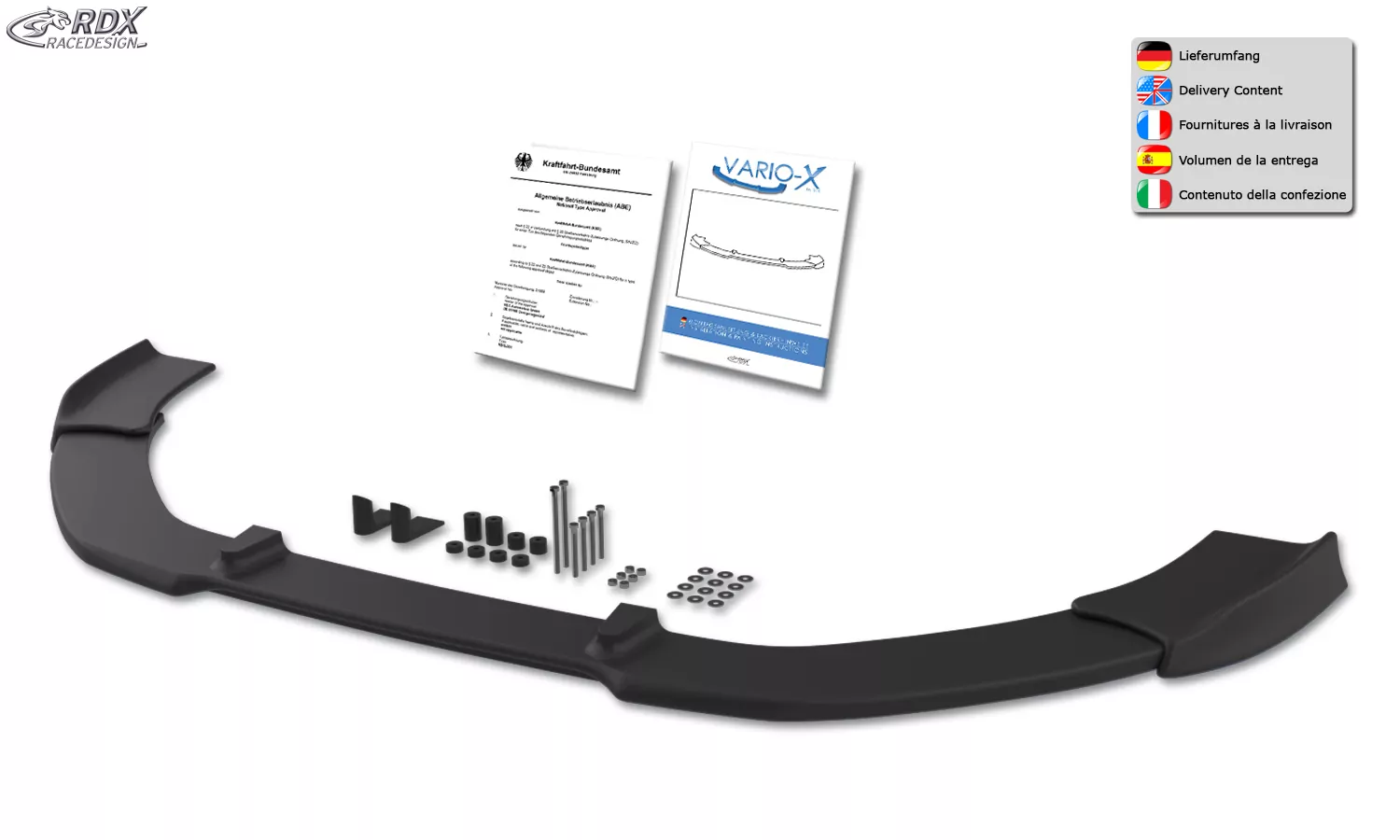 RDX Frontspoiler VARIO-X für OPEL Zafira Tourer 2011+ OPC-Line Frontlippe Front Ansatz Vorne Spoilerlippe