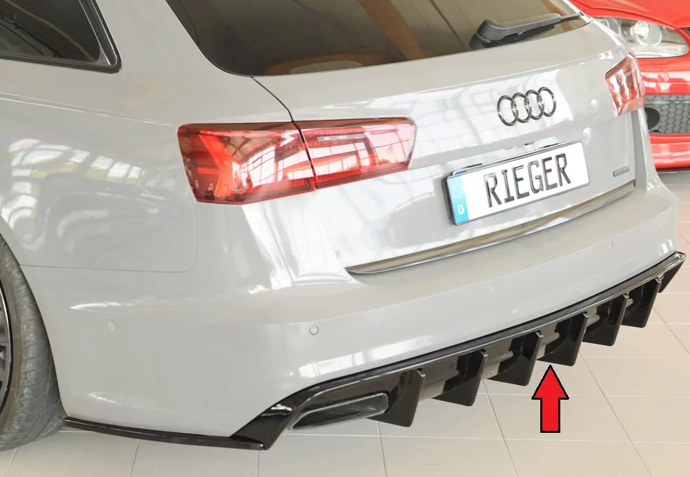 Rieger Heckeinsatz (für Fzg. mit AHK) glanz schwarz für Audi A6 (4G/C7) Lim. 09.14- (ab Facelift)