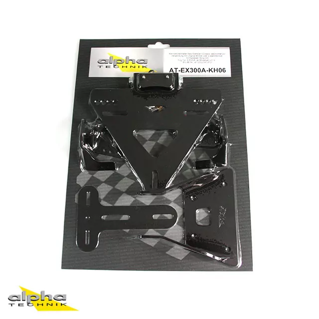 alpha Technik Kennzeichenhalter für Kawasaki Ninja 300; Typ EX300A; Modelljahr 2012-