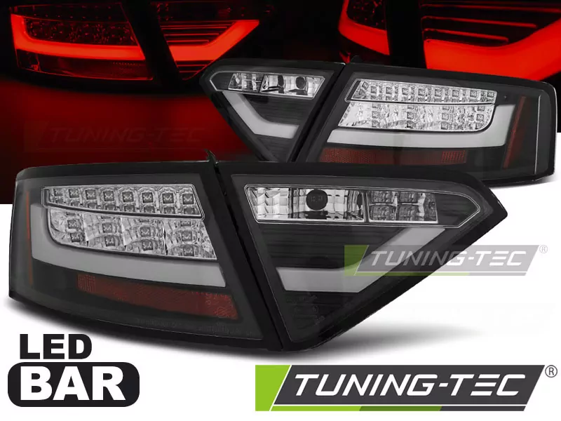 Led Bar Tail Lights Black Fits Audi A5 07-06.11