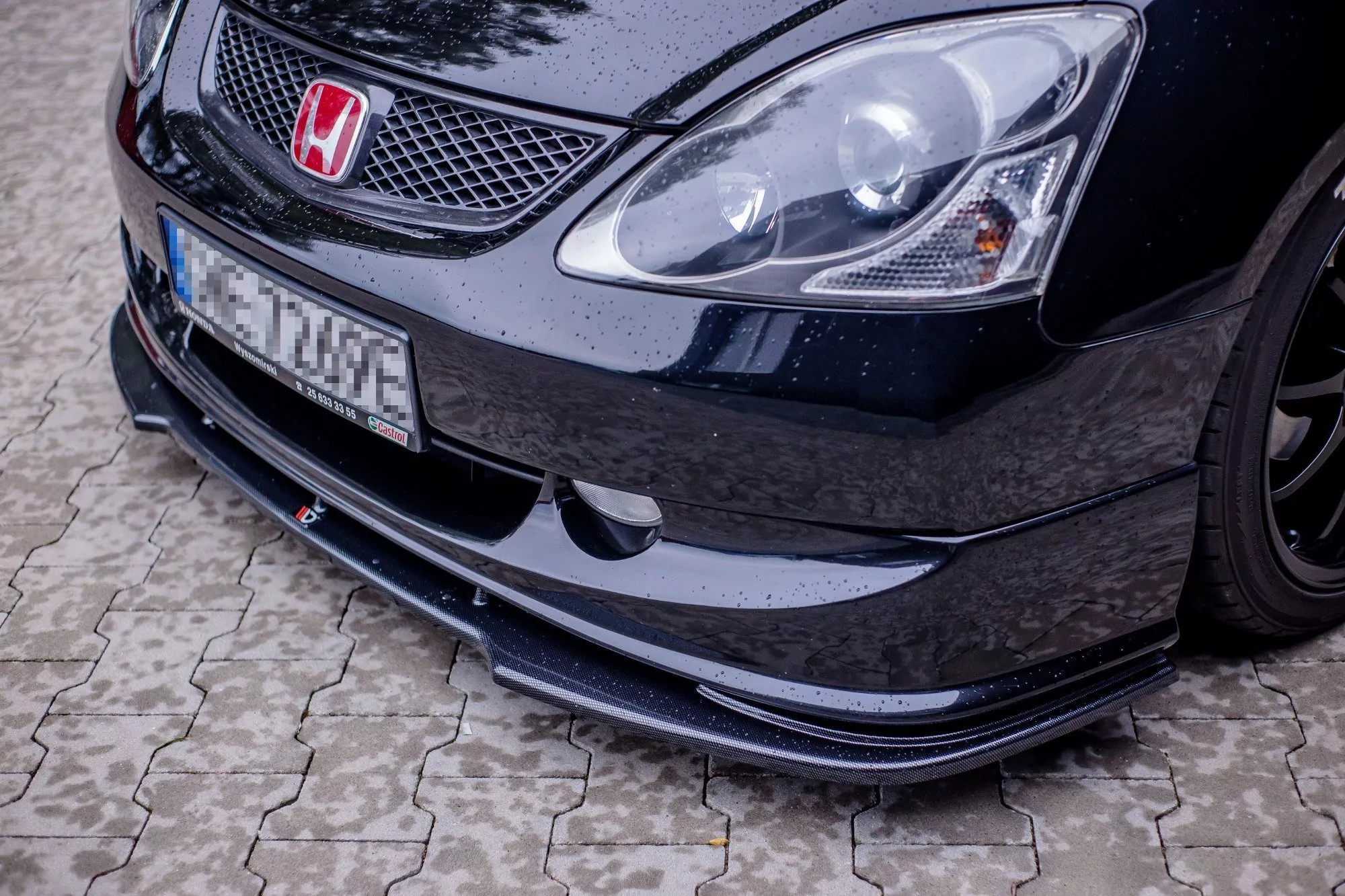Front Ansatz Passend Für V.1 Passend Für HONDA CIVIC EP3 (MK7) TYPE-R/S FL  Schwarz Hochglanz Schwarz Hochglanz