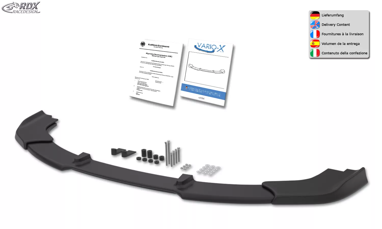 RDX Frontspoiler VARIO-X für CITROEN DS3 (2016+) Frontlippe Front Ansatz Vorne Spoilerlippe