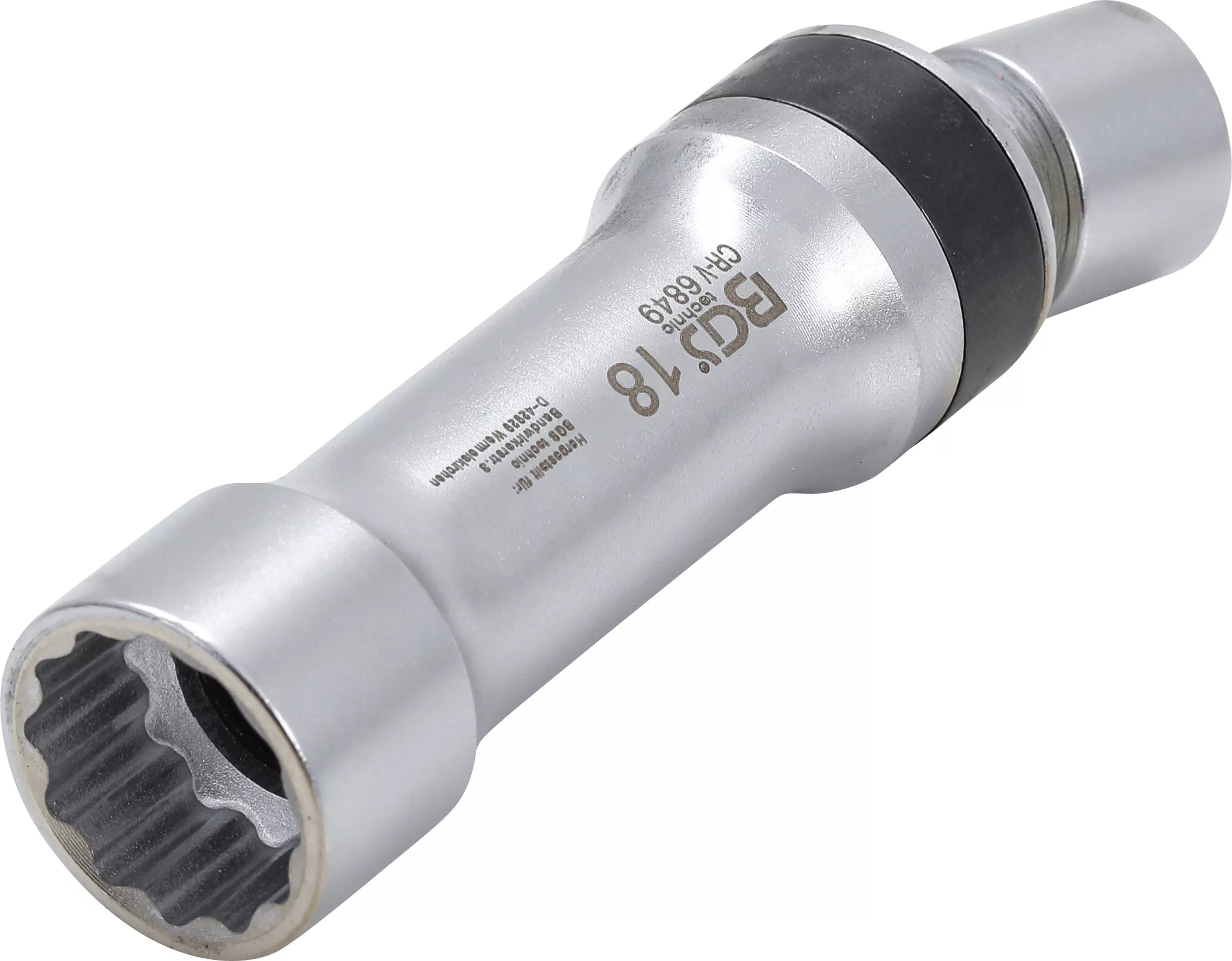 Zündkerzen-Gelenkeinsatz Zwölfkant mit Haltefeder | Antrieb Innenvierkant 10 mm (3/8") | SW 18 mm